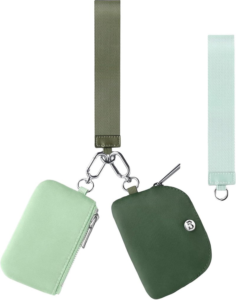 Babysun Mini Zip Around Dual Pouch Wristlet With 2 Straps Wristlet Keychain Wallet for Women Coin Purse Small Cute for Teen Girl - Image 1
